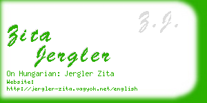 zita jergler business card